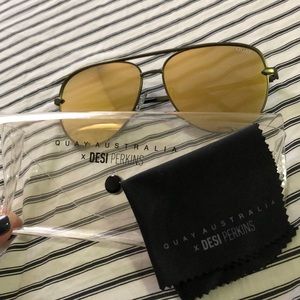 Quay high key - olive green mirrored aviators